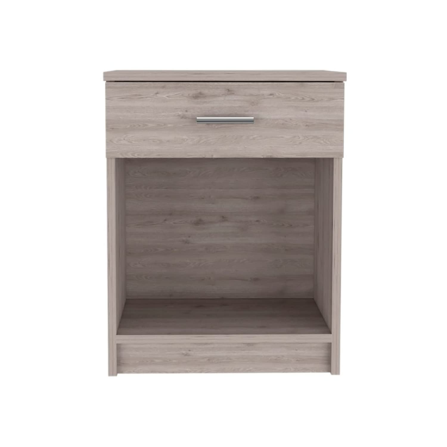 Nightstand 21&Quot; H, 1 Drawer, Low Shelf, Superior Top, Light Gray